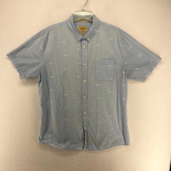 Quiksilver Waterman Collection Regular Fit‎ Short Sleeve Button Down Mens Size L - Picture 1 of 9